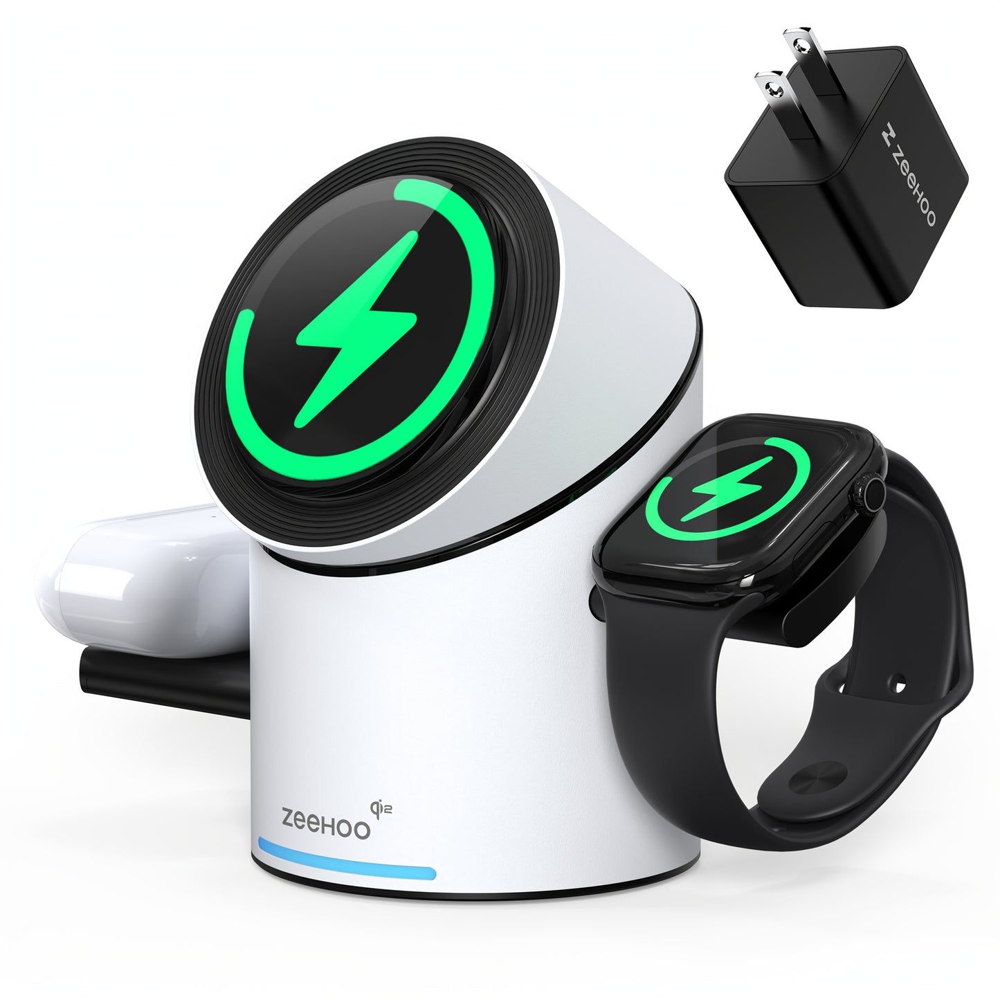 3 in 1 Wireless Charging Station 15W Fast Charger for Phone Watch and Earbuds