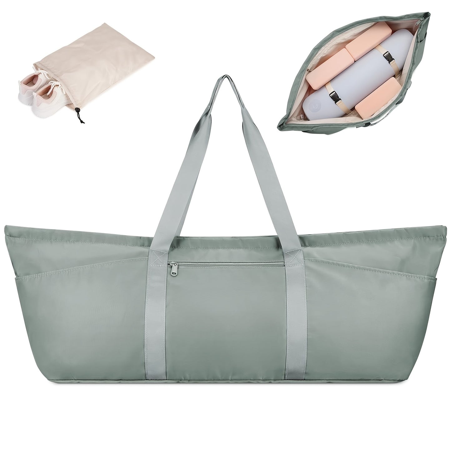 Yoga Mat Bag with Shoe Compartment and Adjustable Straps
