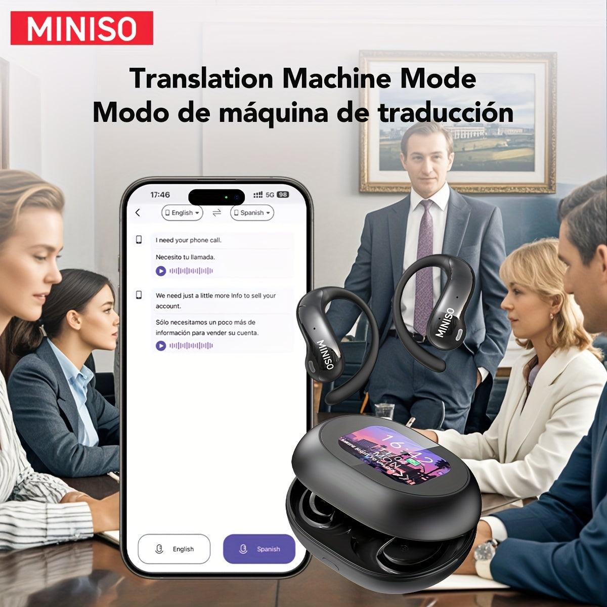 AI Translator In Ear Headphones with 150 Languages