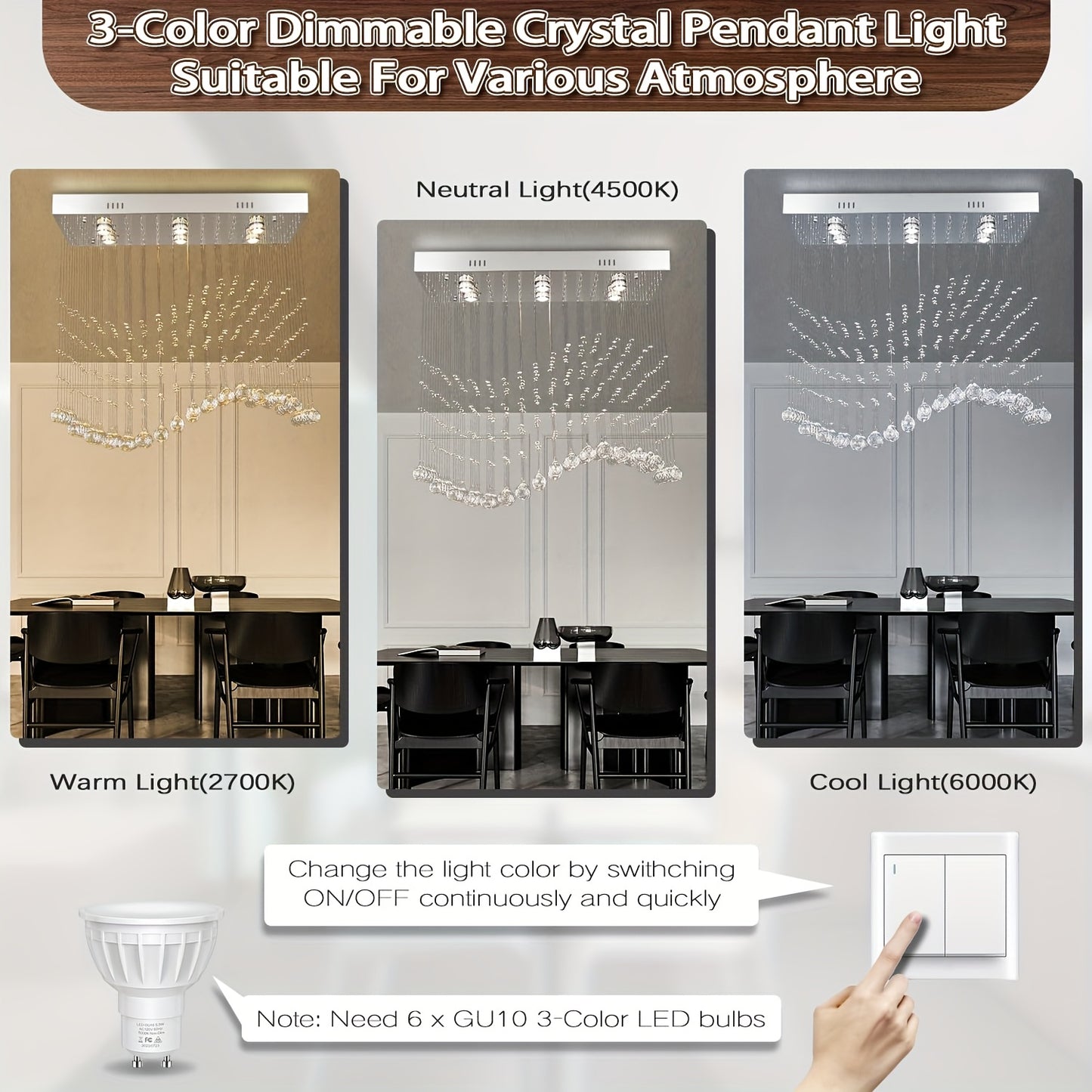 Modern Crystal Chandelier Flush Mount Ceiling Light