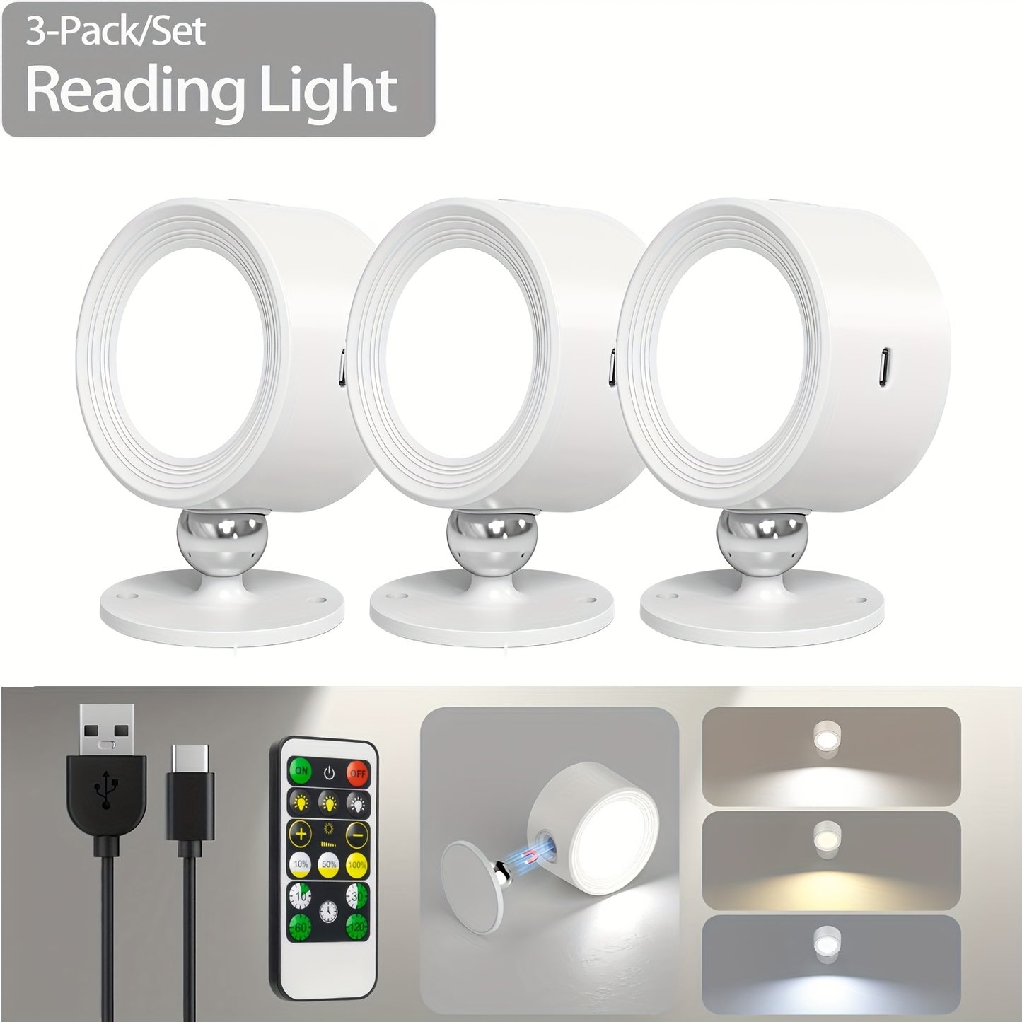 Rechargeable Wireless LED Wall Light with Remote