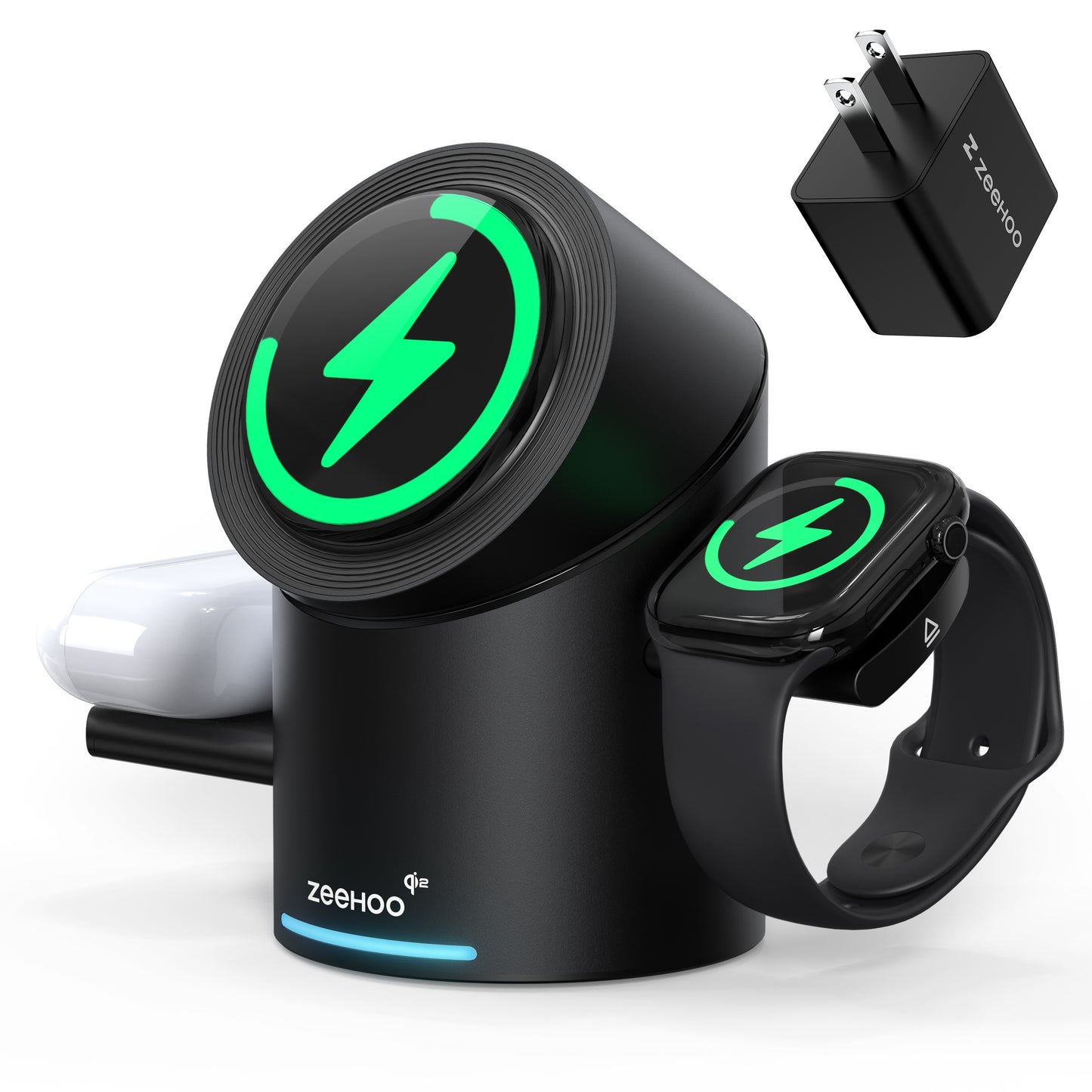 3 in 1 Wireless Charging Station 15W Fast Charger for Phone Watch and Earbuds
