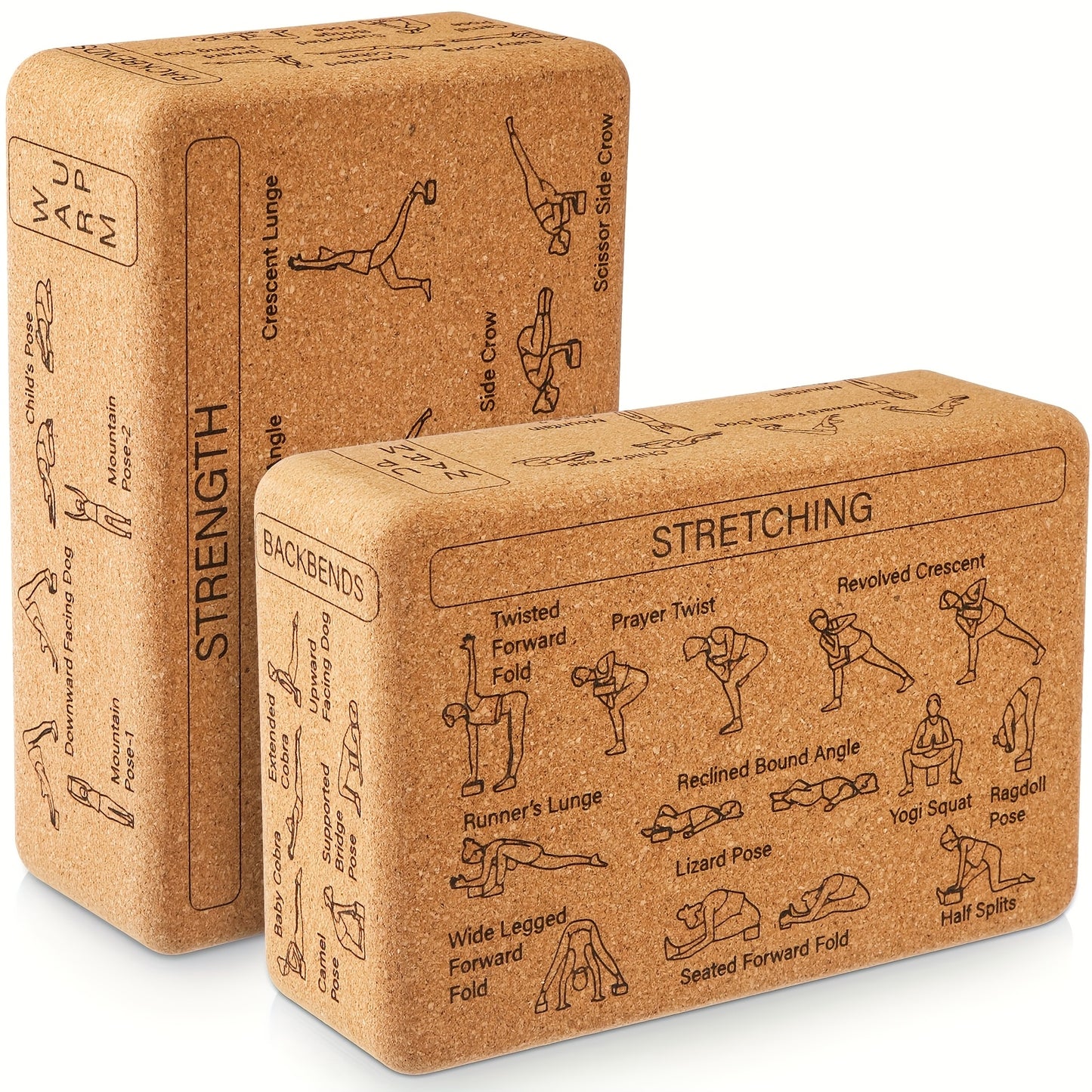 Cork Yoga Block Set for Balance and Support