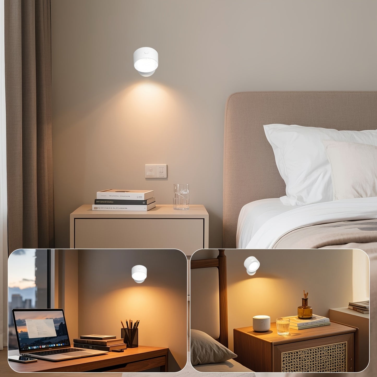 Rechargeable Wireless LED Wall Light with Remote