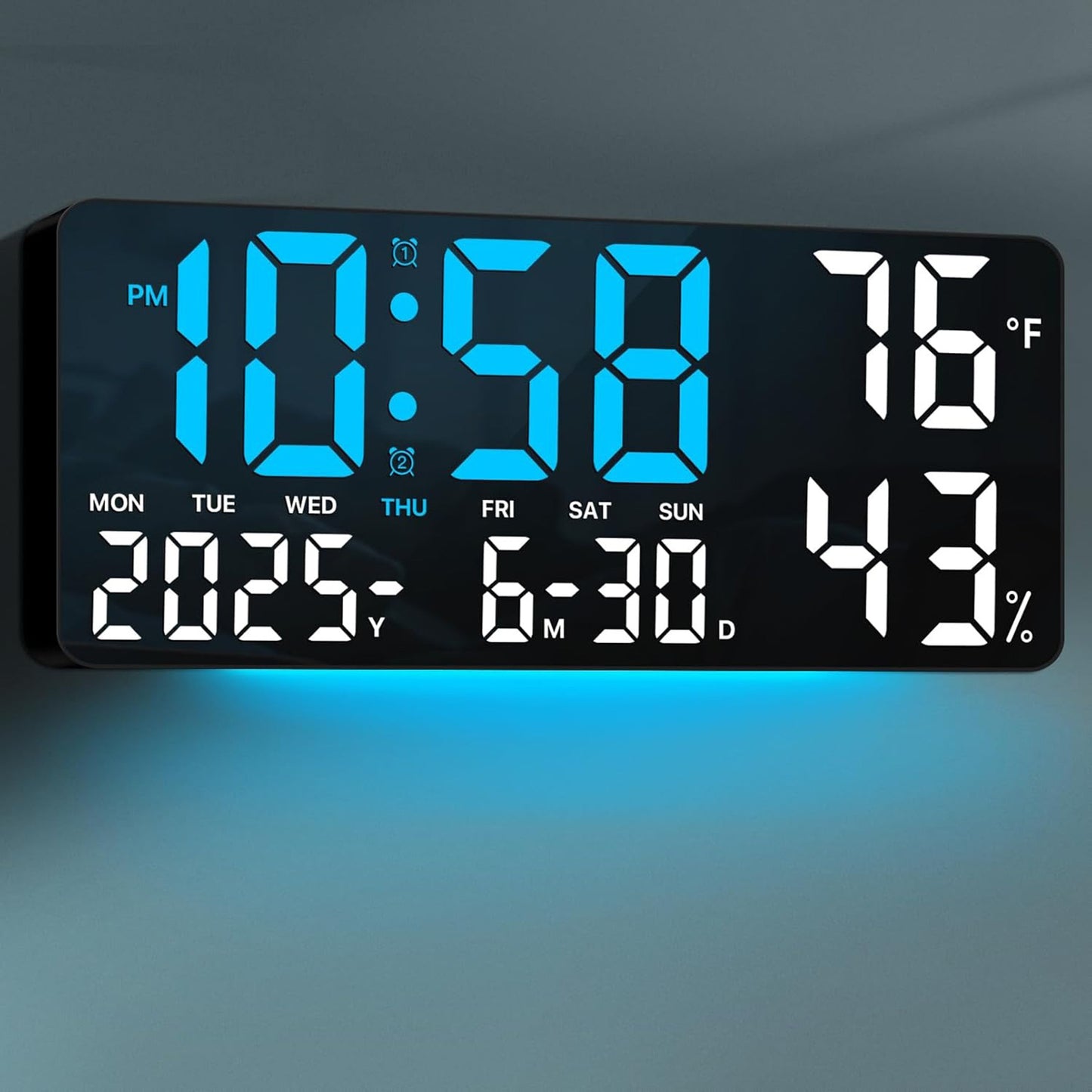 Large LED Digital Wall Clock with Remote Control