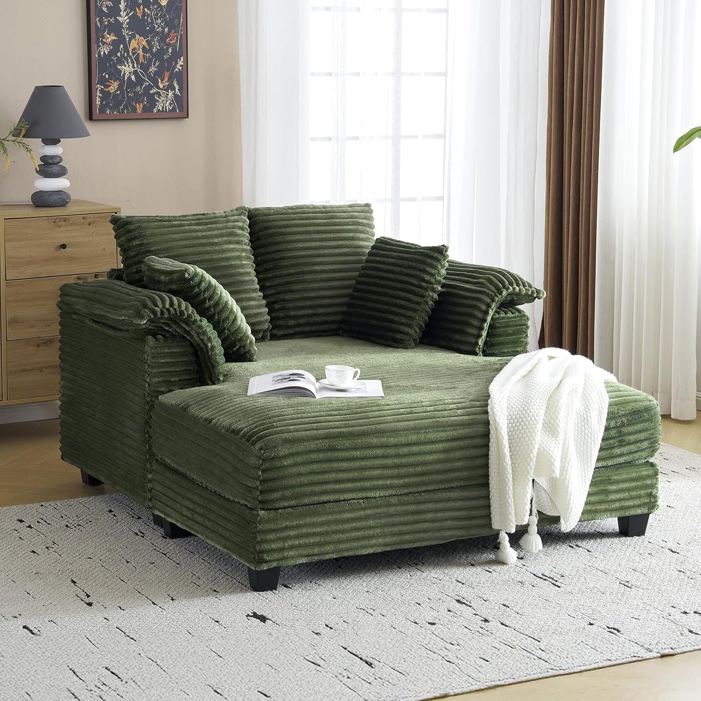 Oversized Upholstered Recliner Sleeper Chair Bed
