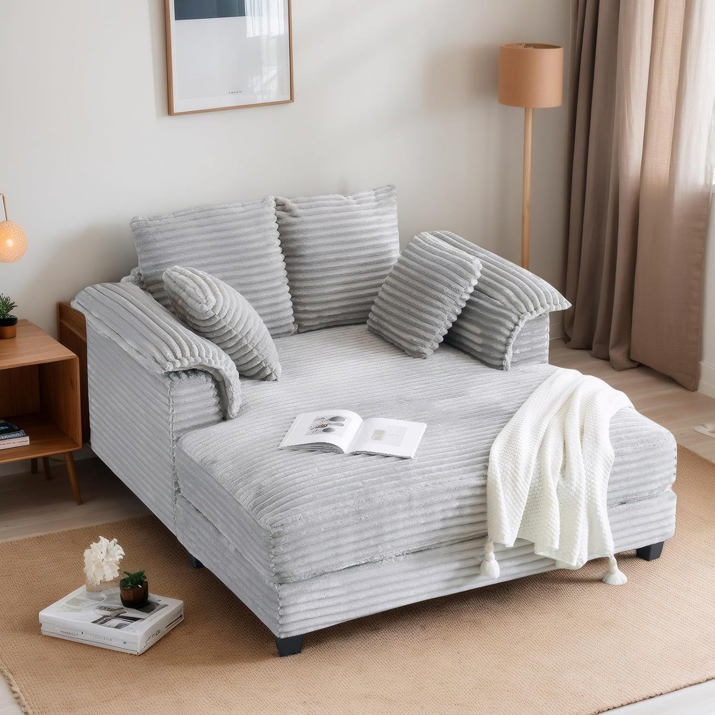 Oversized Upholstered Recliner Sleeper Chair Bed