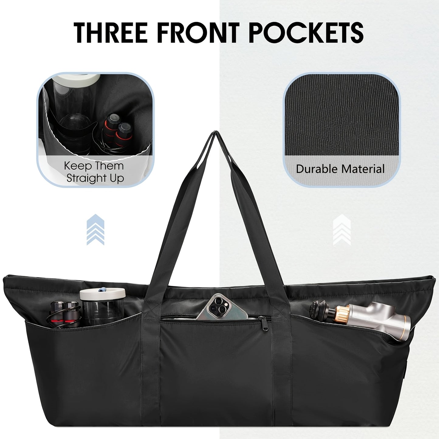 Yoga Mat Bag with Shoe Compartment and Adjustable Straps